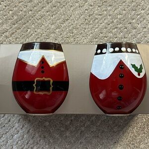 Pier 1 vintage Christmas wine glasses